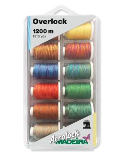 MADEIRA THREAD BOX - Blisterbox Aerolock 125 - Multicolor 12 x 1200 m Miniking, 3 colors