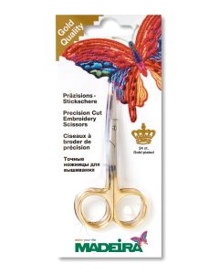 MADEIRA - Double-Curved Embroidery Scissors 24ct. gold plated