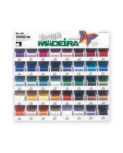 MADEIRA THREAD DISPLAY - Rayon 40 Basic Collection 40 Colors in 1 Display Unit - 200 x 1000m