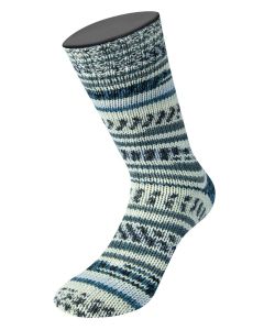 About Berlin Meilenweit 6-ply Cashmere  - Virgin Wool/Polyamide/Cashmere  - Grey / Blue col.557 150g Skein by Lana Grossa