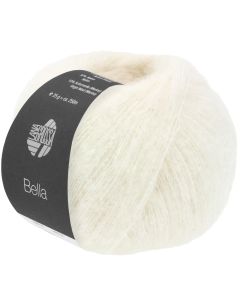 Bella Brushed plied cotton/baby alpaca blend yarn - 25g Col.04 White by Lana Grossa