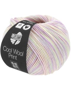 Cool Wool Print Superfine - Classic Merino Yarn - Pink/Lilac/Grey/Ecru Col. 747 - 50g Skein by Lana Grossa