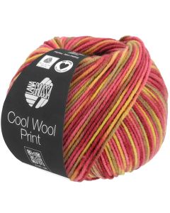 Cool Wool Print Superfine - Classic Merino Yarn - Yellow/Orange/Caramel Col. 825 - 50g Skein by Lana Grossa