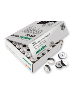 MADEIRA - ROYAL Pre-Wound Bobbins No.150 Style L - Box of 144 pcs Black (123m ea)