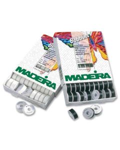 MADEIRA - Pre-Wound Bobbins No.150 - Box of 50 pcs White (120m ea)