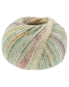 Ecopuno  - Print -  Light beige/Yellow/Light Red/Dark Brown/Grey Green Col.601 - 50g Skein by Lana Grossa