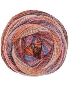Gomitolo Arte - Single Ply Yarn with Dégradé Effect - Pink/Purple/Orange/Red Col. 1015 - 200g Skein by Lana Grossa