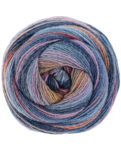 Gomitolo Arte - Single Ply Yarn with Dégradé Effect - Blue/Denim/Rose/Taupe Col. 1017 - 200g Skein by Lana Grossa