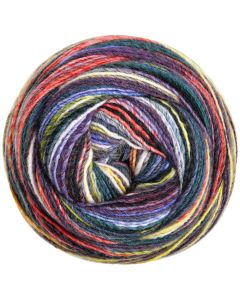 Gomitolo Pablo - Single Ply Yarn with Dégradé Effect - Blue/Purple/Coral/Red Col. 3012 - 200g Skein by Lana Grossa