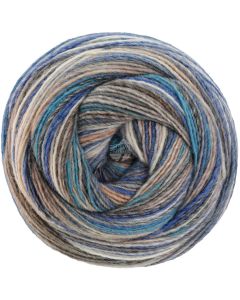 Gomitolo Pablo - Single Ply Yarn with Dégradé Effect - Blue/Grey/Petrol/Rust Col. 3013 - 200g Skein by Lana Grossa