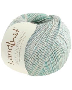 LANDLUST SOMMERSEIDE -Silk/Cotton Yarn - Turquoise/Blue Col. 121 - 50g Skein by Lana Grossa