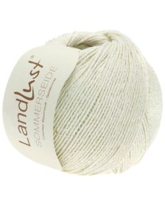 LANDLUST SOMMERSEIDE -Silk/Cotton Yarn - White Col. 01 - 50g Skein by Lana Grossa