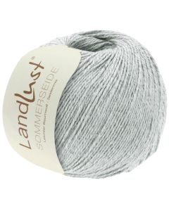 LANDLUST SOMMERSEIDE -Silk/Cotton Yarn - Ice Grey Col. 26 - 50g Skein by Lana Grossa