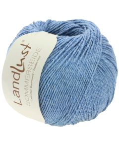 LANDLUST SOMMERSEIDE -Silk/Cotton Yarn - Denim Blue Col. 35 - 50g Skein by Lana Grossa