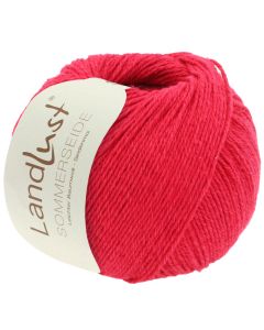 LANDLUST SOMMERSEIDE -Silk/Cotton Yarn - Fire Red Col. 46 - 50g Skein by Lana Grossa