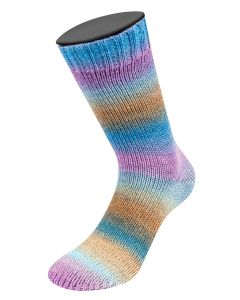 Meilenweit 100 Color Mix Multi - Col. 8002 - 100g Skein Non-Plied Sock Yarn by Lana Grossa