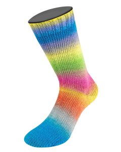 Meilenweit 100 Color Mix Multi - Col. 8006 - 100g Skein Non-Plied  Sock Yarn by Lana Grossa