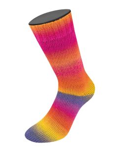 Meilenweit 100 Color Mix Multi - Col. 8009 - 100g Skein Non-Plied  Sock Yarn by Lana Grossa