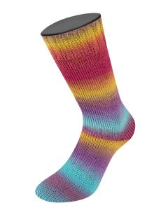 Meilenweit 100 Color Mix Multi - Col. 8011 - 100g Skein Non-Plied  Sock Yarn by Lana Grossa