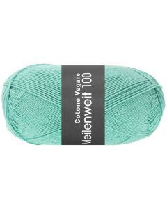 MEILENWEIT COTONE VEGANO - Cotton Blend Sock Yarn - Turquoise Col.004 - 100g Skein  by Lana Grossa