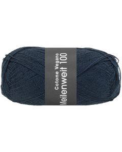 MEILENWEIT COTONE VEGANO - Cotton Blend Sock Yarn - Night Blue Col.011 - 100g Skein  by Lana Grossa