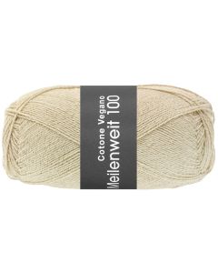 MEILENWEIT COTONE VEGANO - Cotton Blend Sock Yarn - Beige Col.015 - 100g Skein  by Lana Grossa