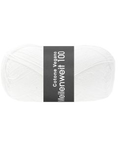 MEILENWEIT COTONE VEGANO - Cotton Blend Sock Yarn - WhiteCol.016 - 100g Skein  by Lana Grossa