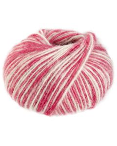 Natural Alpaca Pelo - Cherry Red/White Col. 207 - 50g Skein by Lana Grossa