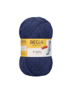 REGIA 4-Ply Solid Yarn 100g - Mottled Blue Jeans