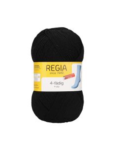 REGIA 4-Ply Solid Yarn 100g - Black
