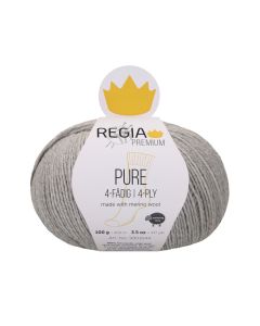 REGIA 4-Ply PREMIUM Pure 100g - 100% Virgin Merino Wool - Light Grey Melange col.90