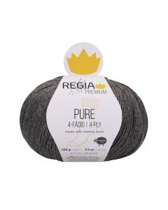 REGIA 4-Ply PREMIUM Pure 100g - 100% Virgin Merino Wool - Medium Grey Melange col.91
