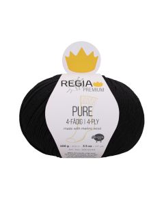 REGIA 4-Ply PREMIUM Pure 100g - 100% Virgin Merino Wool - Black col.99
