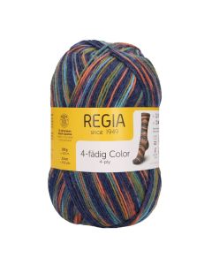 Regia 4-Ply Color Self Patterning Sock Yarn 100g Skein - Blue Turquoise Col. 02355