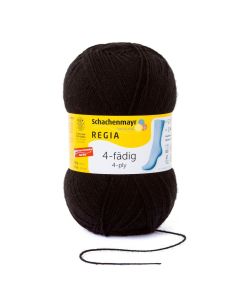 REGIA 4-Ply Solid Yarn 50g - Black