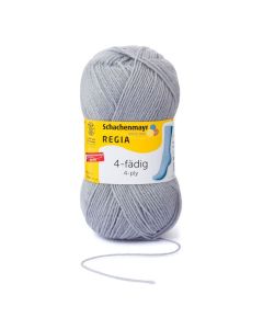 REGIA 4-Ply Solid Yarn 50g - Light Grey