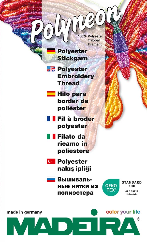 Madeira Threads Sensa Green Color Card and Product Information